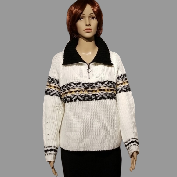 Anthropologie John + Jenn Chunky-knit Sweater Cardigan / Sz XS / Off-white - Picture 3 of 17